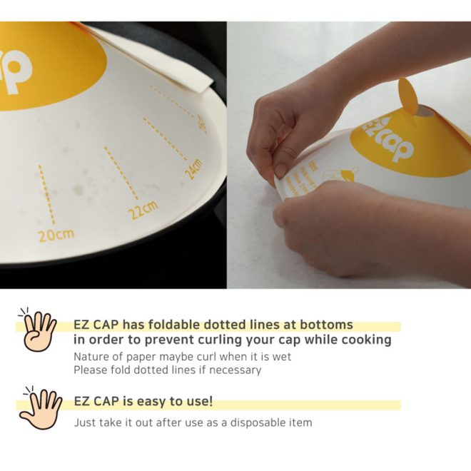 EZ Cap Paper Lid for Frypan Disposable Cooking Pan Cap – 100