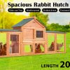 Rabbit Hutch Chicken Coop 204 x 45 x 85cm 2 Storey Cage Mansion