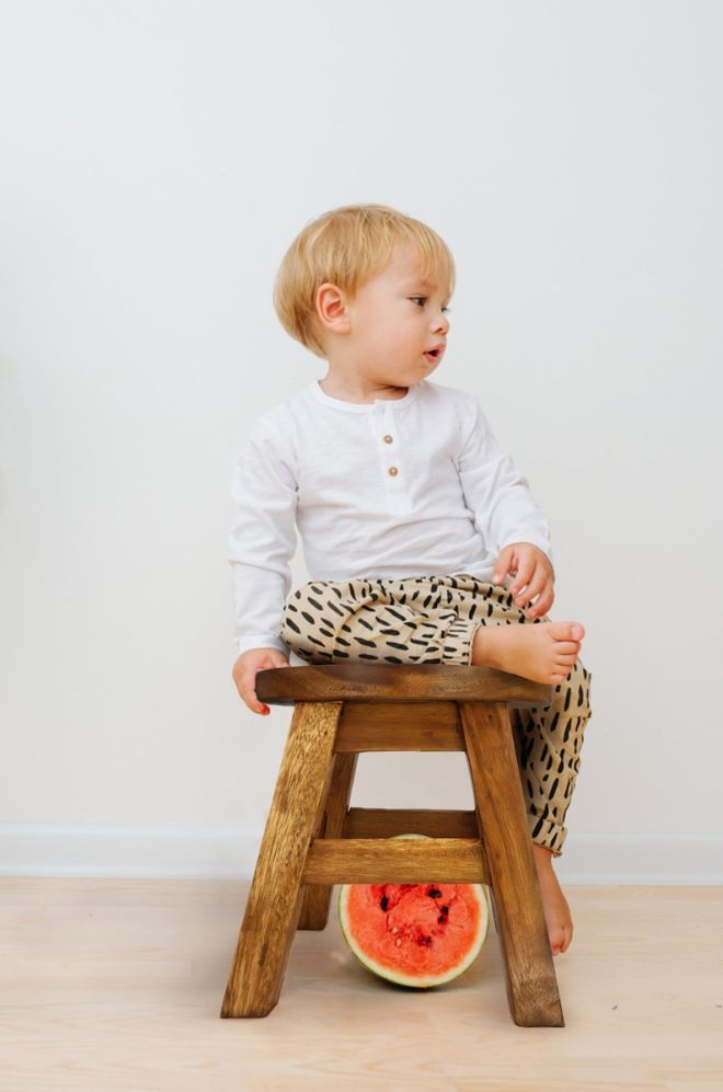 Children’s Chair Stool Wooden Frog Face Theme