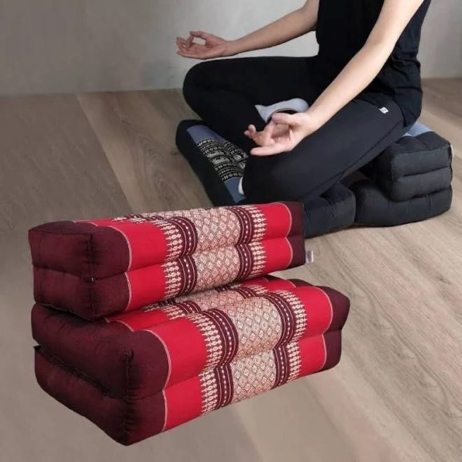 3-Fold Zafu Meditation Cushion Set Medium Size – Red