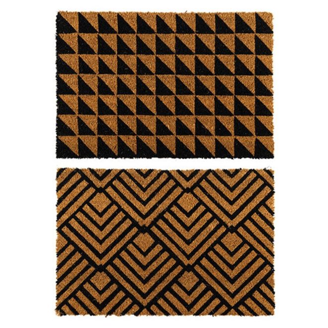 2 x Doormat for Front Door Entryway Cursive Natural Coconut Coir Floor mat Outdoor