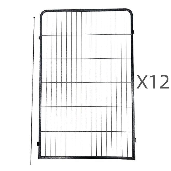 12 Panel 120 cm Heavy Duty Pet Dog Cat Rabbit Exercise Extension Playpen Puppy Rabbit Fence