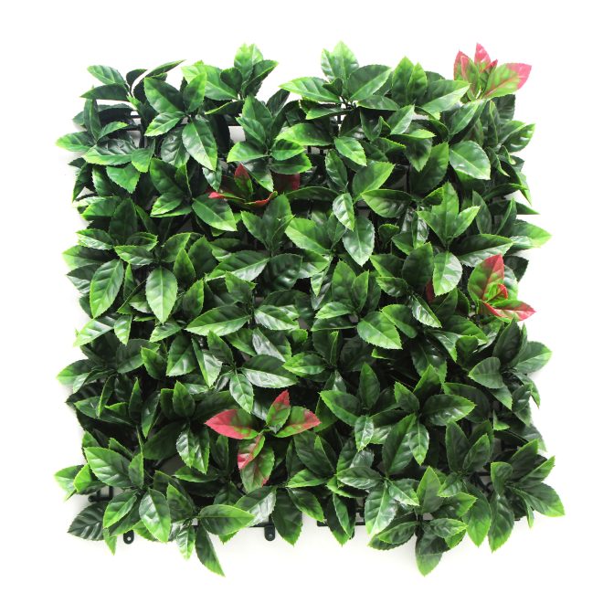 4 x Garden Vertical Wall Hanging Artificial Plants Interlocking Tile Hedge Green UV 50x50cm