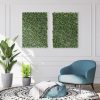 4 x Garden Vertical Wall Hanging Artificial Plants Interlocking Tile Hedge Green UV 50x50cm