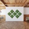 4 x Garden Vertical Wall Hanging Artificial Plants Interlocking Tile Hedge Green UV 50x50cm