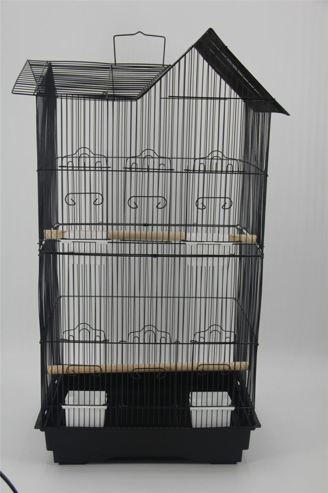 4 X Medium Size Bird Cage Parrot Budgie Aviary with Perch – Black