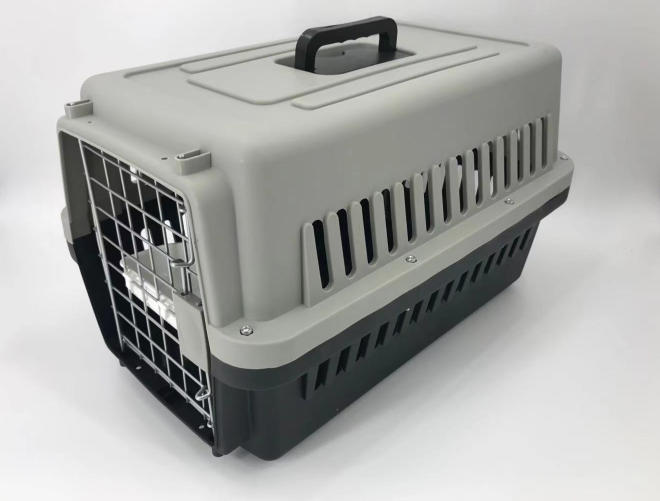 Medium Dog Cat Crate Pet Carrier Airline Cage With Bowl & Tray – Black