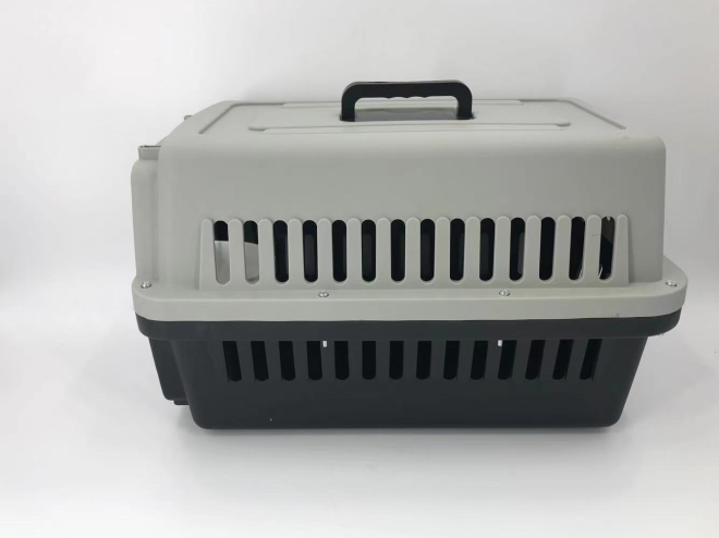 Medium Dog Cat Crate Pet Carrier Airline Cage With Bowl & Tray – Black