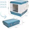 XL Portable Cat Toilet Litter Box Tray Foldable House with Handle and Scoop – Blue