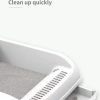 Large Cat Litter Tray Box Kitty Toilet with Rack Scoop Drawer-Style Cleaning Box White