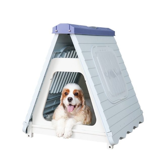 Small Foldable Plastic Pet Dog Puppy Cat House Kennel – Blue