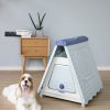 Small Foldable Plastic Pet Dog Puppy Cat House Kennel – Blue