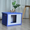 Small Plastic Pet Dog Puppy Cat House Kennel – Blue