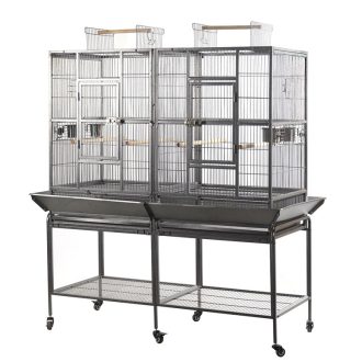 XL 184 cm Bird Cage Pet Parrot Aviary Perch Castor Wheel Removable Divider