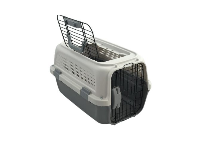 Dog Cat Rabbit Crate Pet Kitten Carrier Parrot Cage – 57x37x33 cm, Grey