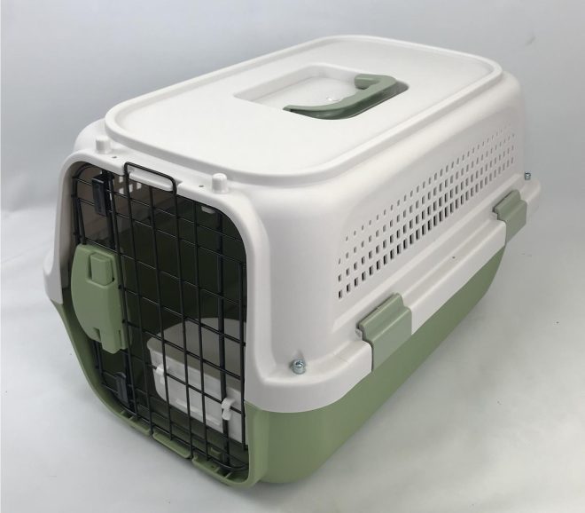 Dog Cat Rabbit Crate Pet Kitten Carrier Parrot Cage – 57x37x33 cm, Green