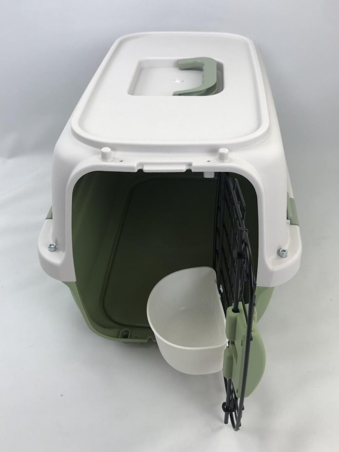 Dog Cat Rabbit Crate Pet Kitten Carrier Parrot Cage – 57x37x33 cm, Green