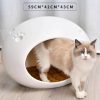 Medium Cave Cat Kitten Box Igloo Cat Bed House Dog Puppy House – White