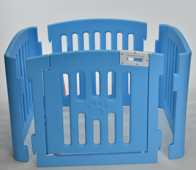 4 Panel Plastic Pet Pen Pet Foldable Fence Dog Fence Enclosure With Gate – Blue