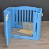 4 Panel Plastic Pet Pen Pet Foldable Fence Dog Fence Enclosure With Gate – Blue