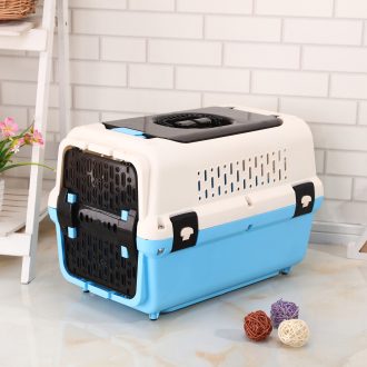 Medium Dog Cat Crate Pet Rabbit Carrier Travel Cage With Tray & Window