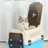 Medium Dog Cat Crate Pet Rabbit Carrier Travel Cage With Tray & Window – Blue