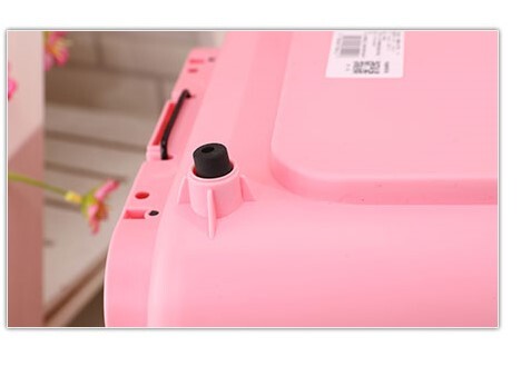 Medium Portable Plastic Dog Cat Pet Pets Carrier Travel Cage With Tray – Pink