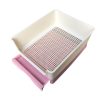 Medium Dog Potty Training Tray Pet Puppy Toilet Trays Loo Pad Mat With Wall – Pink