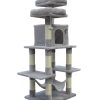 145 cm Cat Scratching Post Tree Scratcher Pole-Little Grey