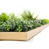 3D 1Mx1M Green Artificial Plants Wall Panel Flower Wall With Frame Vertical Garden UV Resistant Frame