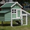 Green Small Chicken coop with nesting box for 2 Chickens / Rabbit Hutch