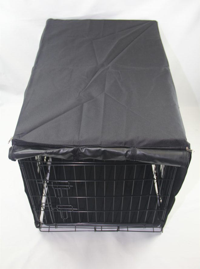 Dog Cat Rabbit Collapsible Crate Pet Cage Canvas Cover – 60x45x51 cm, Black