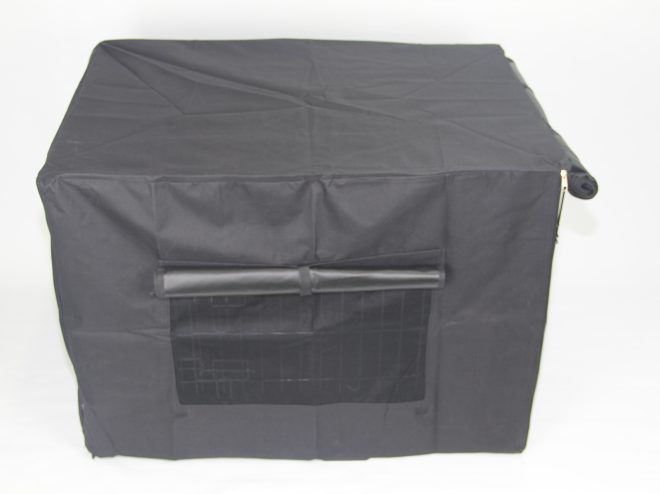 Dog Cat Rabbit Collapsible Crate Pet Cage Canvas Cover – 60x45x51 cm, Black