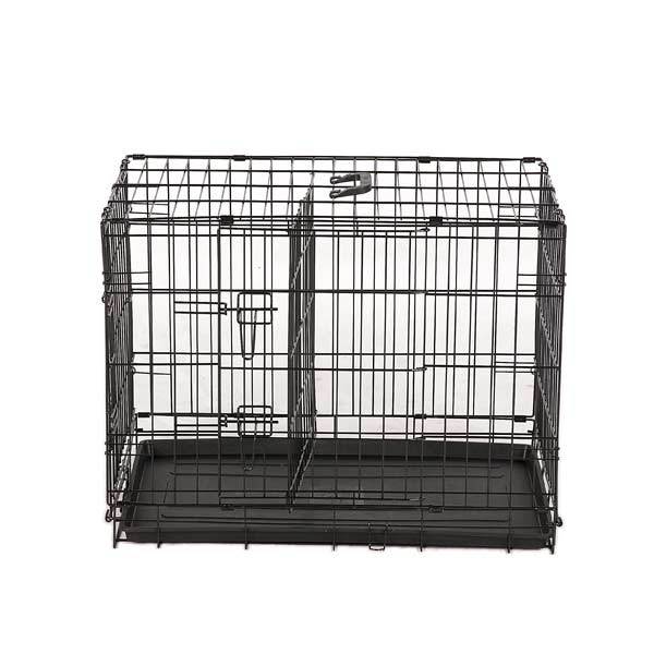 YES4PETS Collapsible Metal Dog Puppy Crate Cat Cage With Divider – 58x44x51 cm