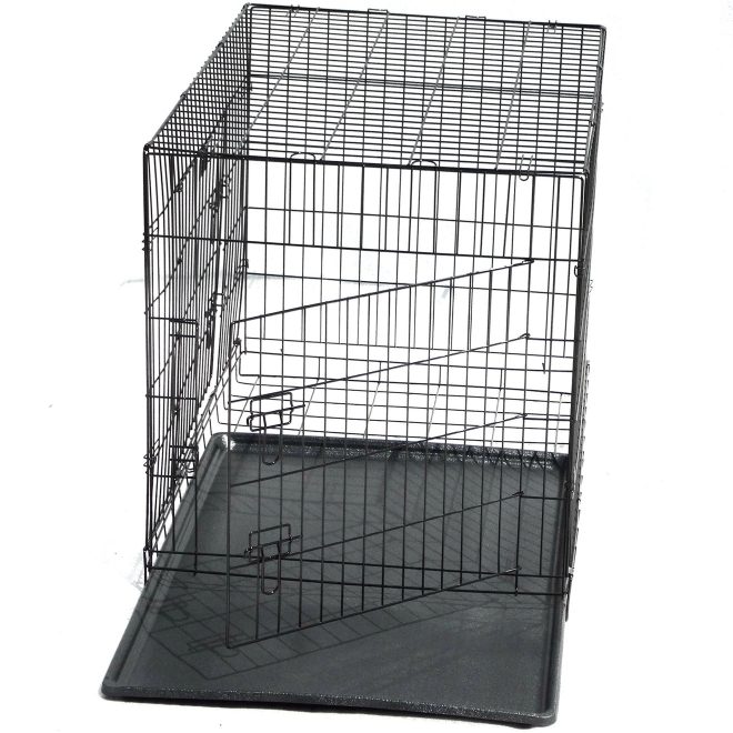 YES4PETS Collapsible Metal Dog Puppy Crate Cat Cage With Divider – 58x44x51 cm