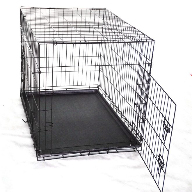 36′ Portable Foldable Dog Cat Rabbit Collapsible Crate Pet Cage with Cover Mat Blue