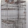 146 cm Pet 4 Level Cat Cage House With Litter Tray & Wheel 72x47x146 cm – Brown