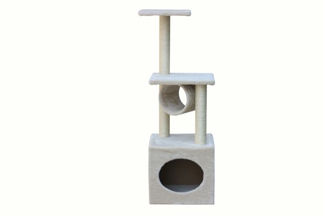 112 cm Cat Kitten Scratching Post Tree Scratcher Pole – Beige