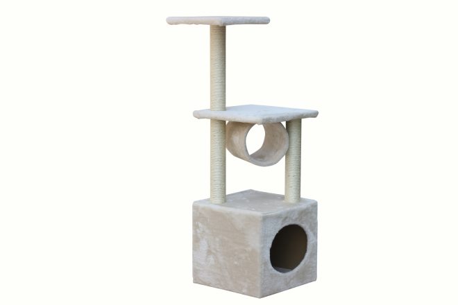 112 cm Cat Kitten Scratching Post Tree Scratcher Pole – Beige