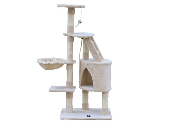 120 cm Multi level Cat Kitten Scratching Post Tree – Beige