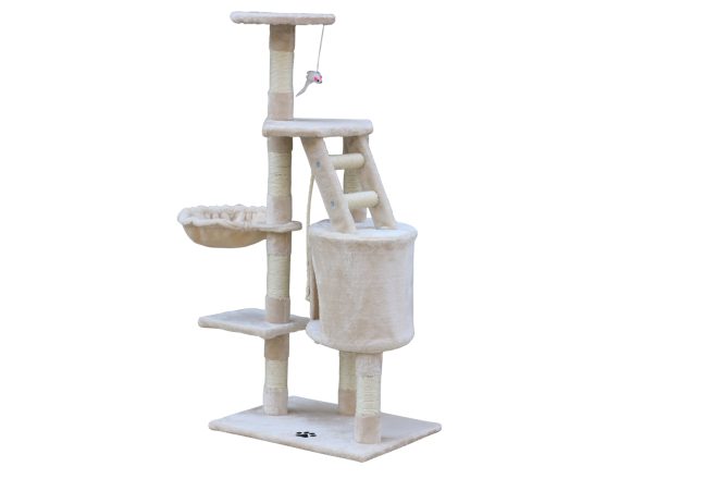 120 cm Multi level Cat Kitten Scratching Post Tree – Beige