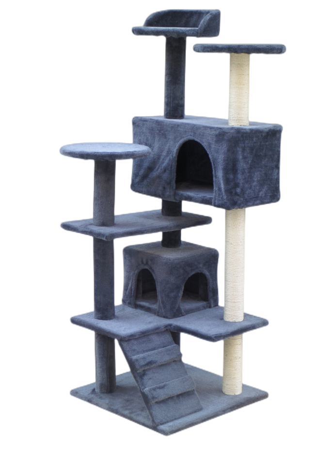 130 cm Beige Cat Scratching Post Tree Scratcher Pole – Grey