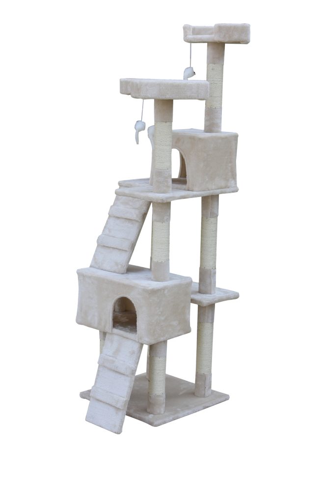 170cm Cat Scratching Post Tree Post House Tower with Ladder Furniture – Beige