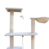 193cm Cat Scratching Tree Post Sisal Pole Scratching Post Scratcher Tower Condo – Beige