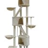 YES4PETS 244 cm XL Multi Level Cat Scratching Post Tree Scratcher Pole – Beige