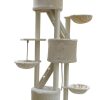 YES4PETS 244 cm XL Multi Level Cat Scratching Post Tree Scratcher Pole – Beige