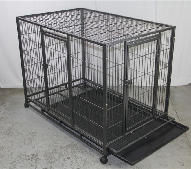 YES4PETS Pet Dog Cat Cage Metal Crate Kennel Portable Puppy Cat Rabbit House – 123x79x96 cm