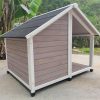 L Timber Pet Dog Kennel House Puppy Wooden Timber Cabin 130x105x100cm – Grey