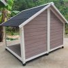 L Timber Pet Dog Kennel House Puppy Wooden Timber Cabin 130x105x100cm – Grey