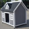 Grey Large Timber Pet Dog Puppy Wooden Cabin  Kennel Timber House